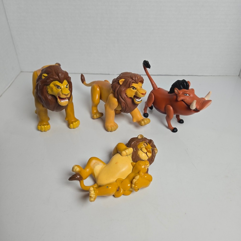 The Lion King Vintage Lot of 4 PVC Figures Toys Battle Action Fighting Mufasa